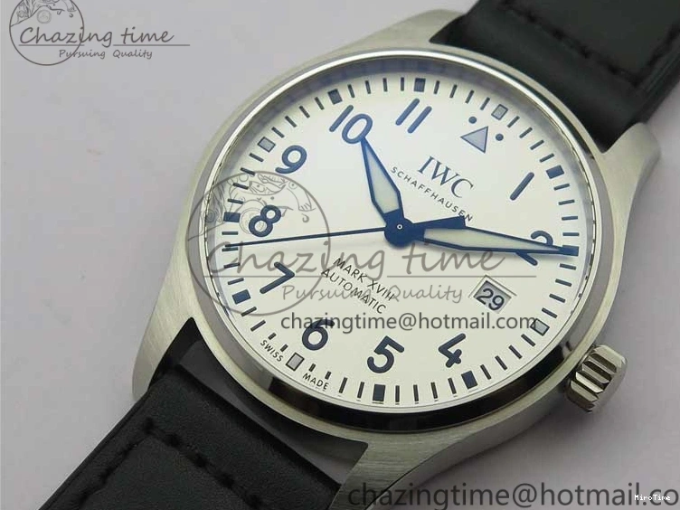 MIROTIME 0226 MARK XVIII IW327002 SS FKF 1:1 Best Edition White Dial On Black Leather Strap Affordable 7121